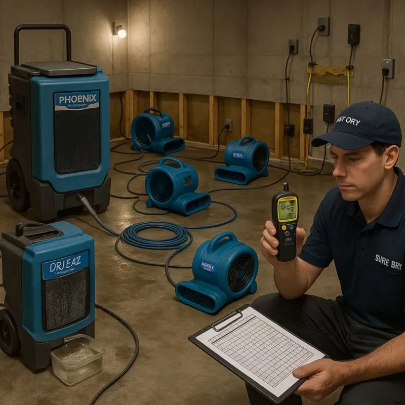 Structural Drying and Dehumidification process in Smithfield, NC